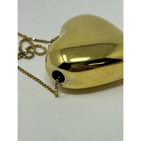 Vintage Marked 925 Italy Gold Vermeil Heart Necklace - Picture 9 of 12